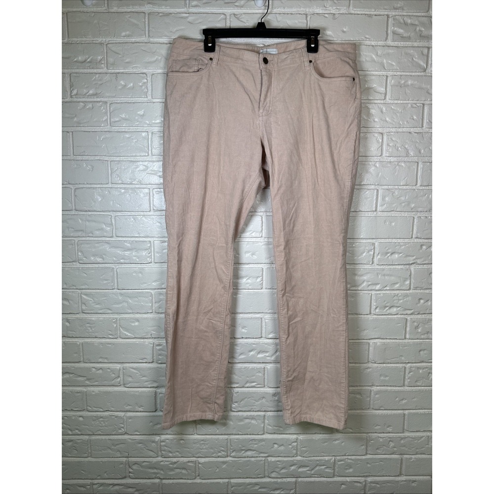 New York & Company Size 16 Pink Corduroy Straight Leg Pants Blush CottageCore